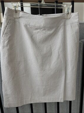 Merona White and Light Gray Pinstripe Skirt
